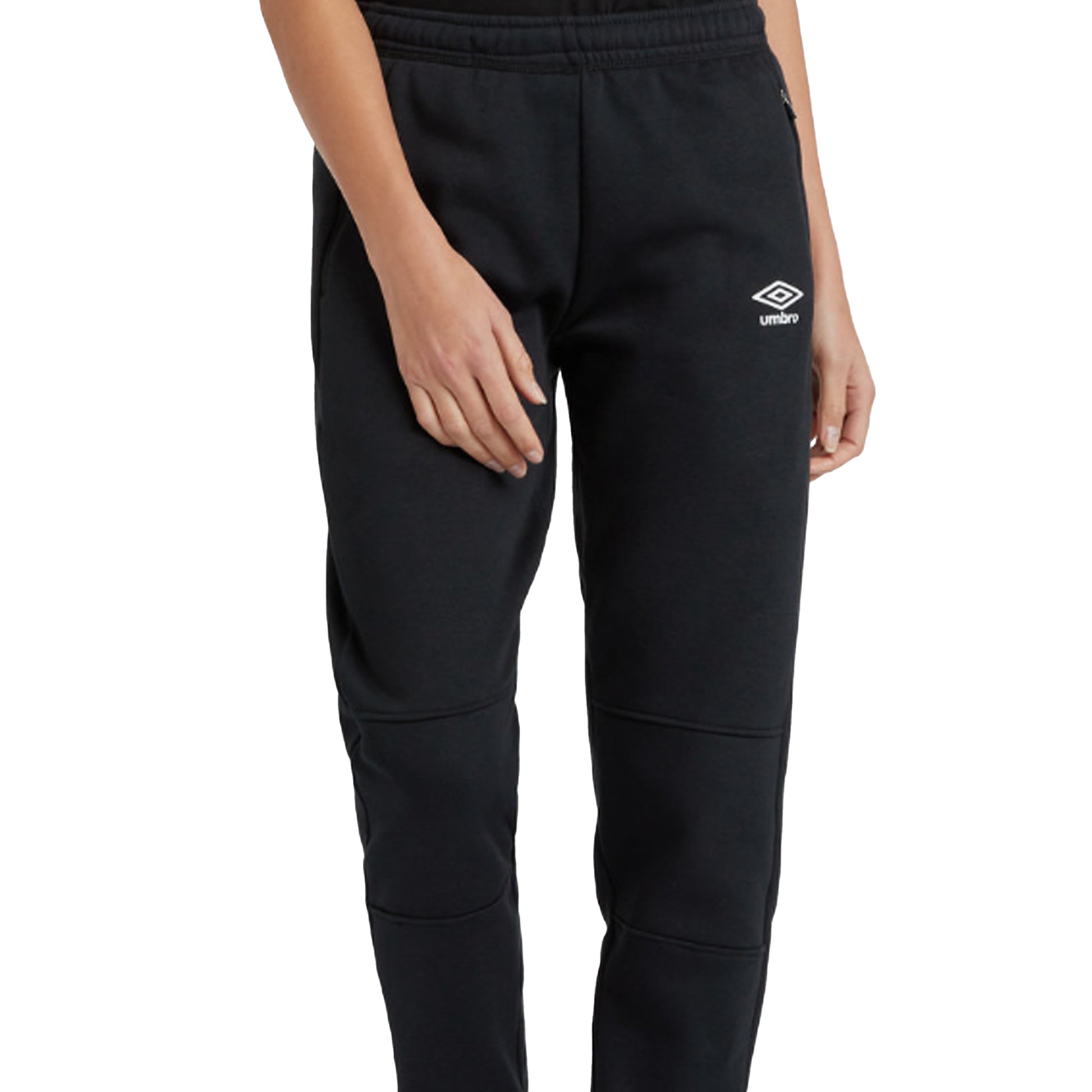 Black-White - Pack Shot - Umbro Womens-Ladies Club Leisure Jogging Bottoms