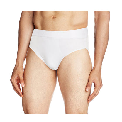 White - Side - Umbro Mens Plain Briefs (Pack of 3)