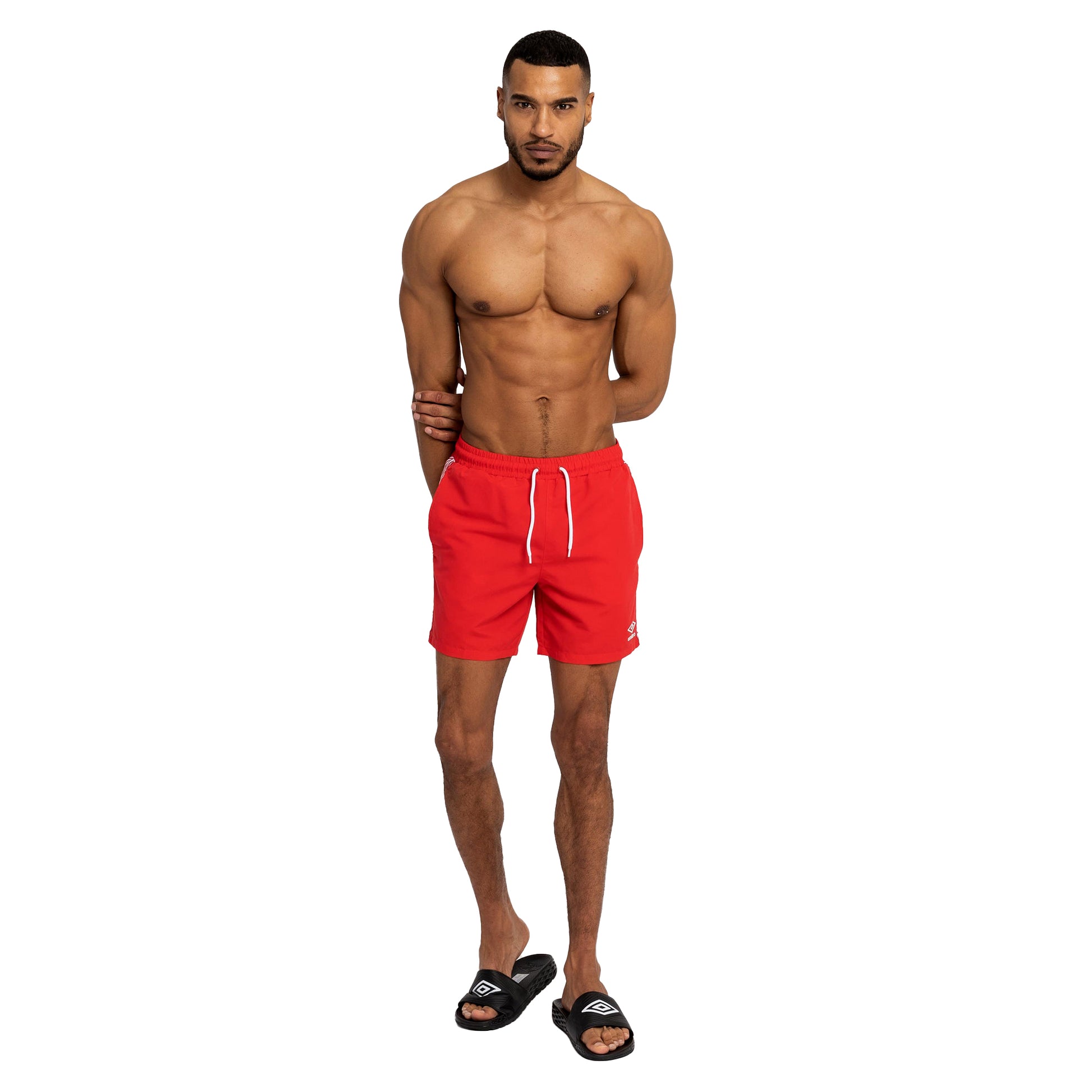 Vermillion - Lifestyle - Umbro Mens Taped Swim Shorts