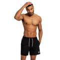 Black - Front - Umbro Mens Taped Swim Shorts