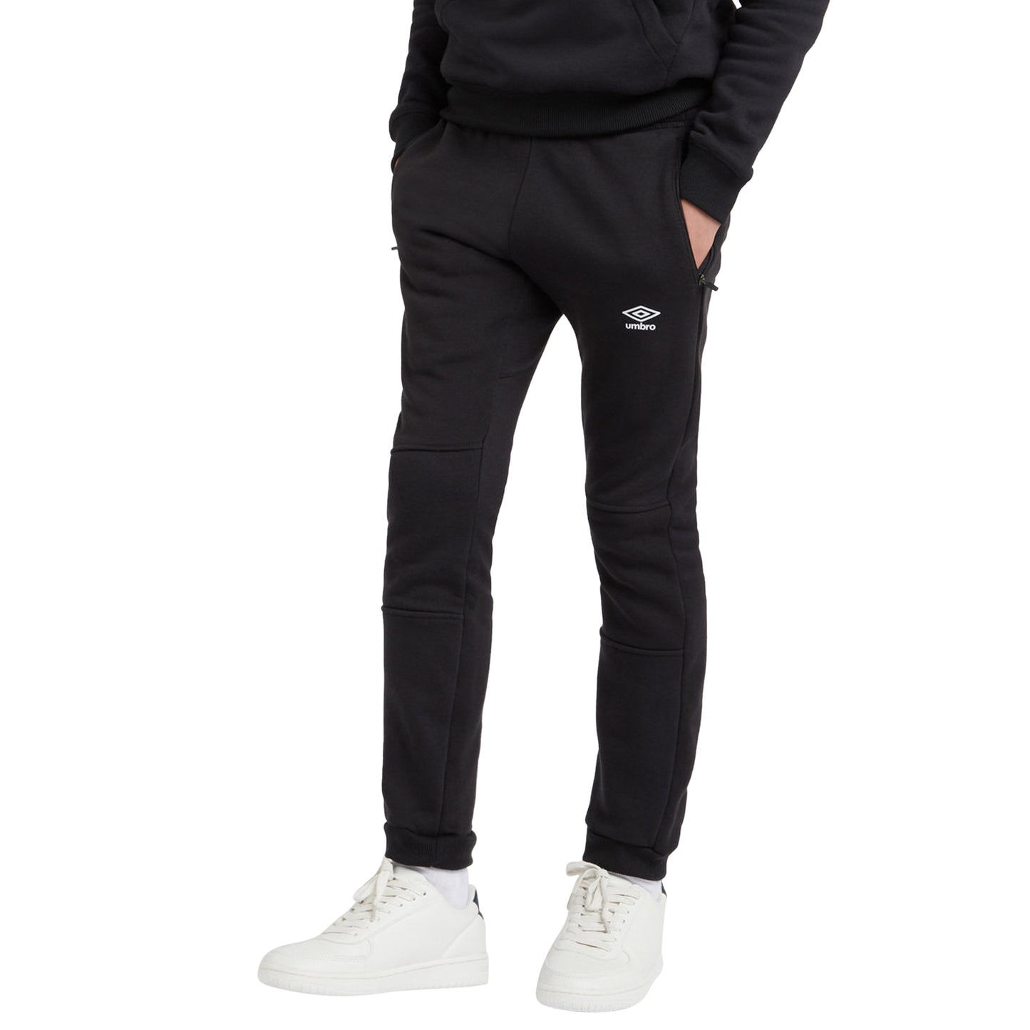 Black-White - Side - Umbro Mens Club Leisure Jogging Bottoms