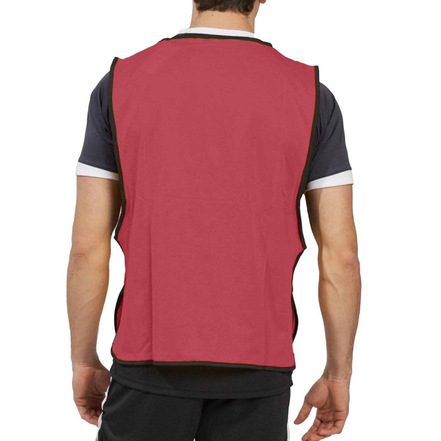 Vermillion-Black - Pack Shot - Umbro Unisex Adult Training Bib