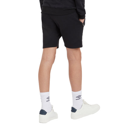 Black-White - Back - Umbro Childrens-Kids Club Leisure Shorts