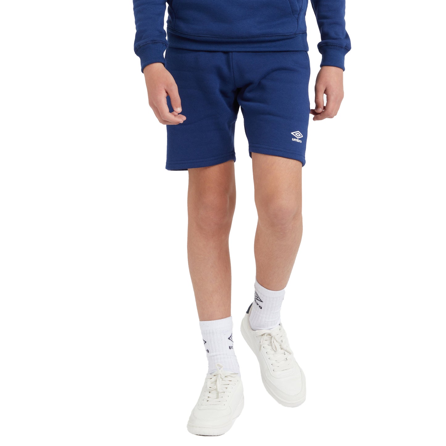 Navy-White - Side - Umbro Childrens-Kids Club Leisure Shorts