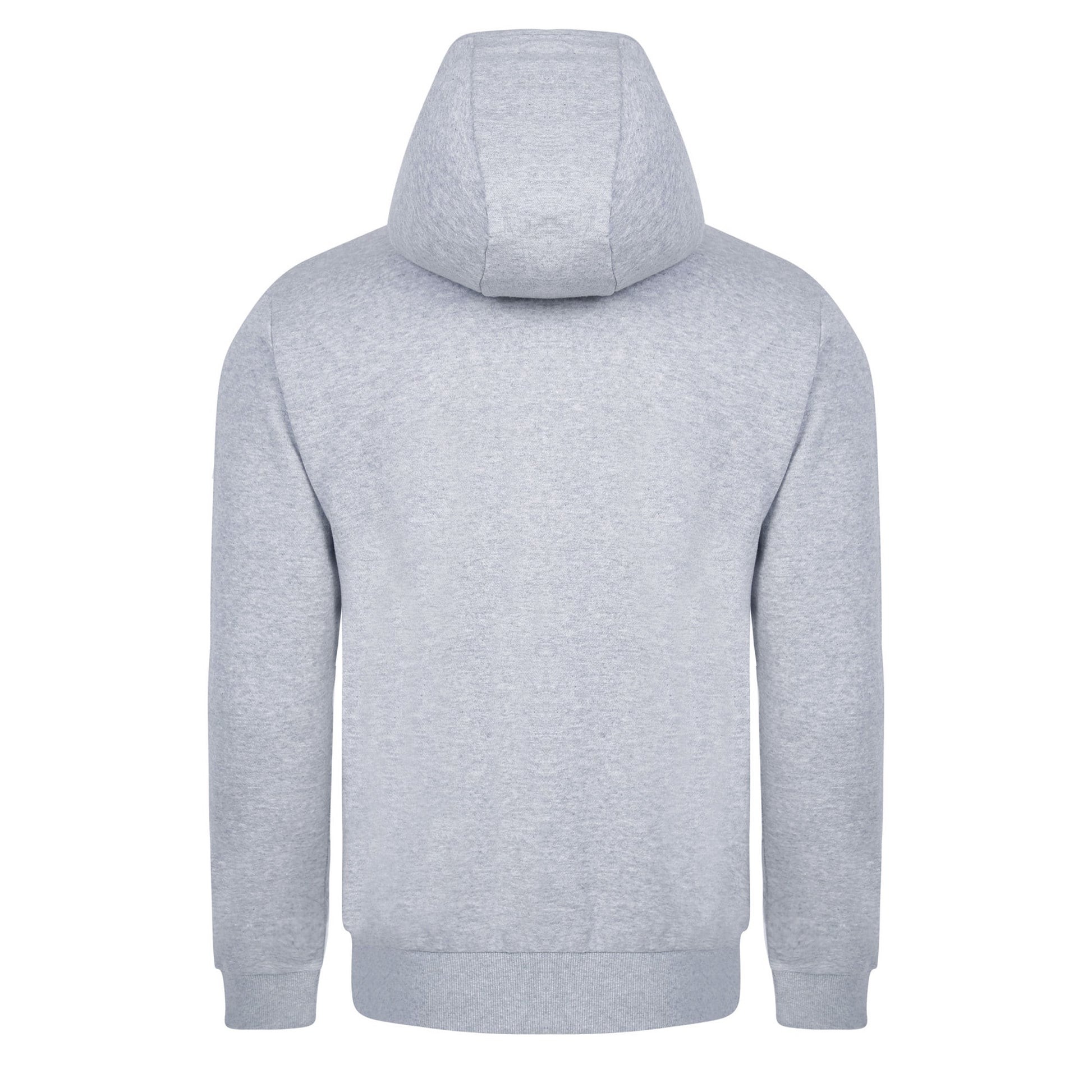 Grey Marl-White - Side - Umbro Mens Club Leisure Full Zip Hoodie