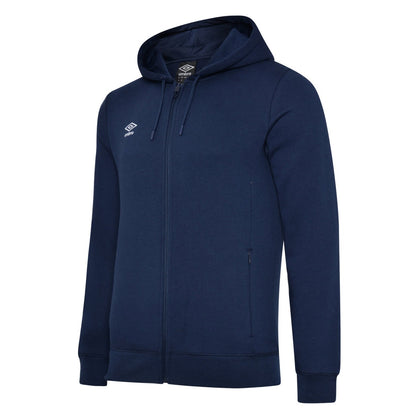 Navy-White - Back - Umbro Mens Club Leisure Full Zip Hoodie