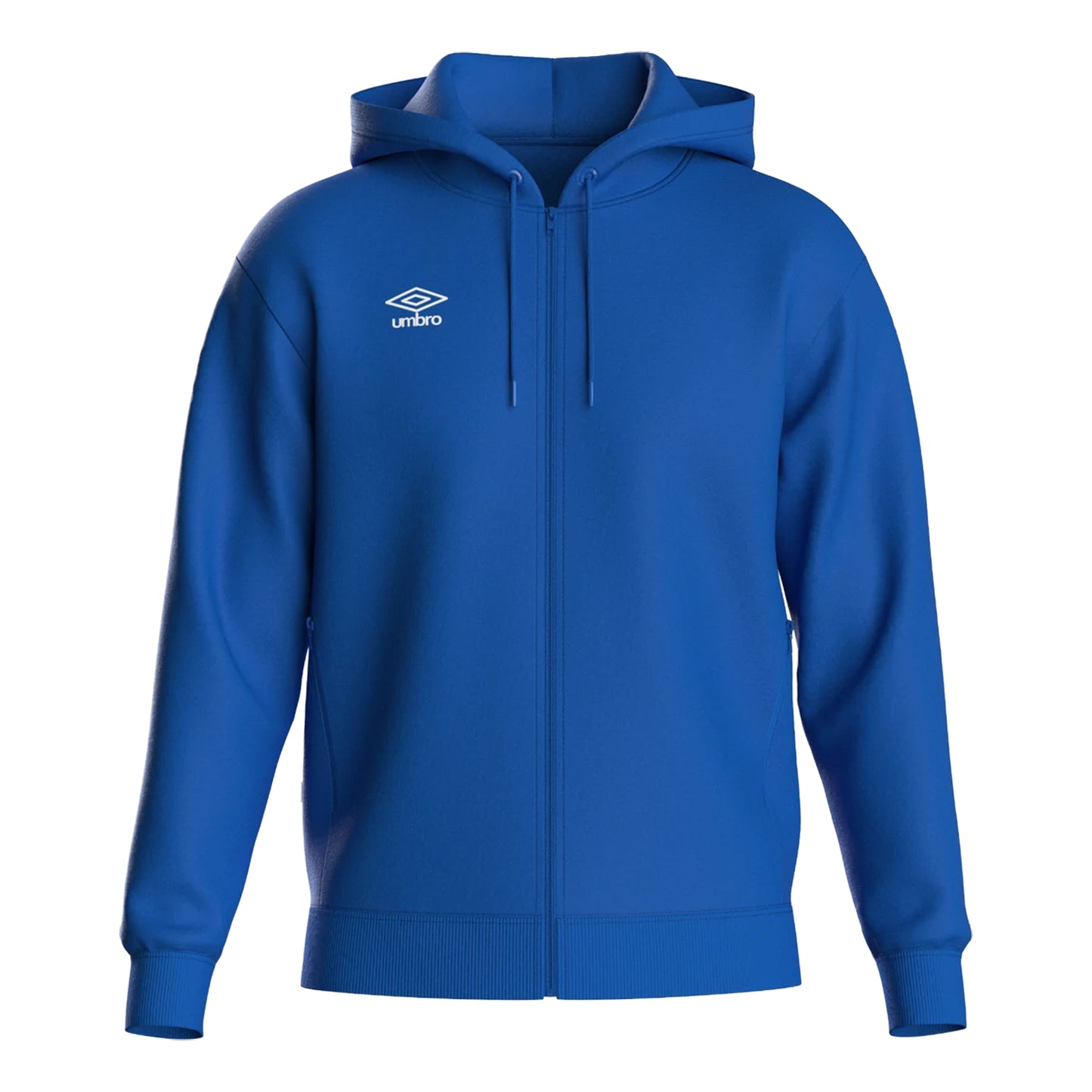 Royal Blue-White - Front - Umbro Mens Club Leisure Full Zip Hoodie
