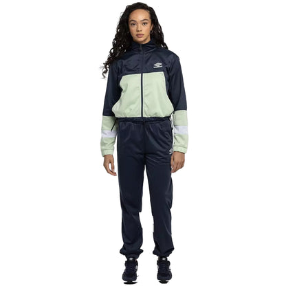 Indigo Mood-Seafoam-White - Side - Umbro Womens-Ladies Diamond Alliance Tracksuit