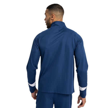 Navy-White - Close up - Umbro Mens Total Training Knitted Tracksuit