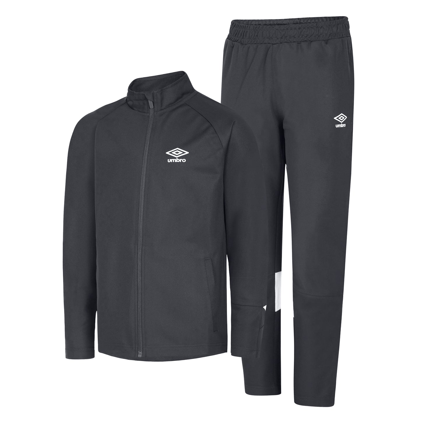 Carbon-White - Back - Umbro Mens Total Training Knitted Tracksuit