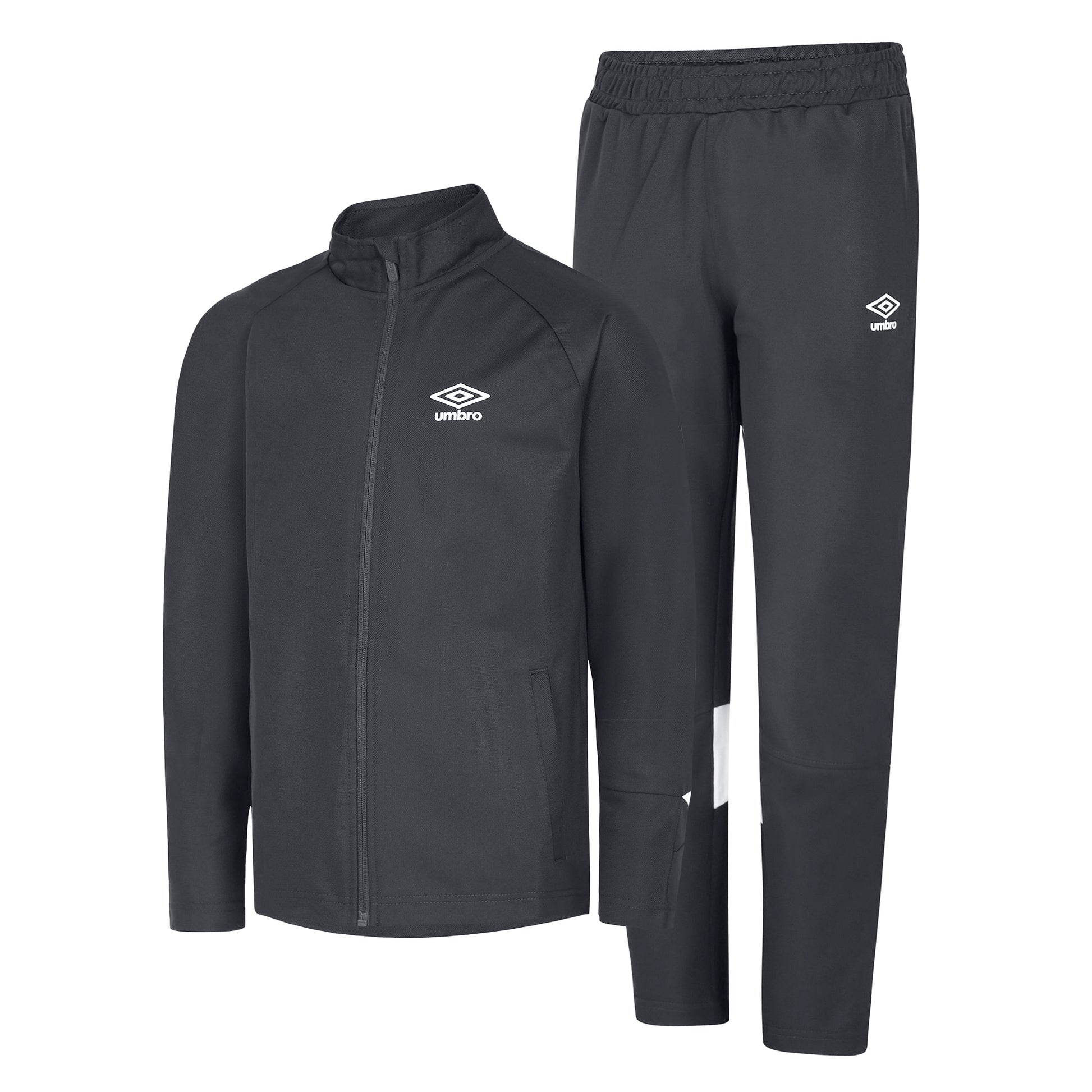 Carbon-White - Back - Umbro Mens Total Training Knitted Tracksuit