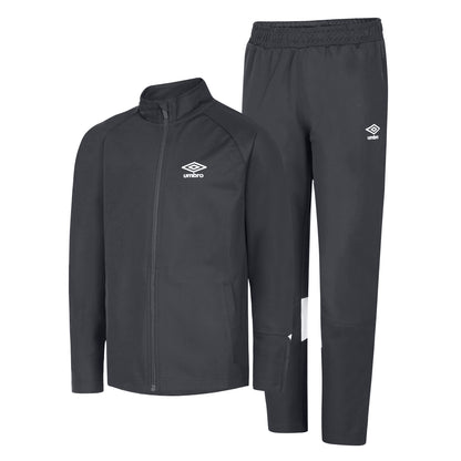 Carbon-White - Back - Umbro Mens Total Training Knitted Tracksuit