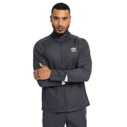 Carbon-White - Pack Shot - Umbro Mens Total Training Knitted Tracksuit