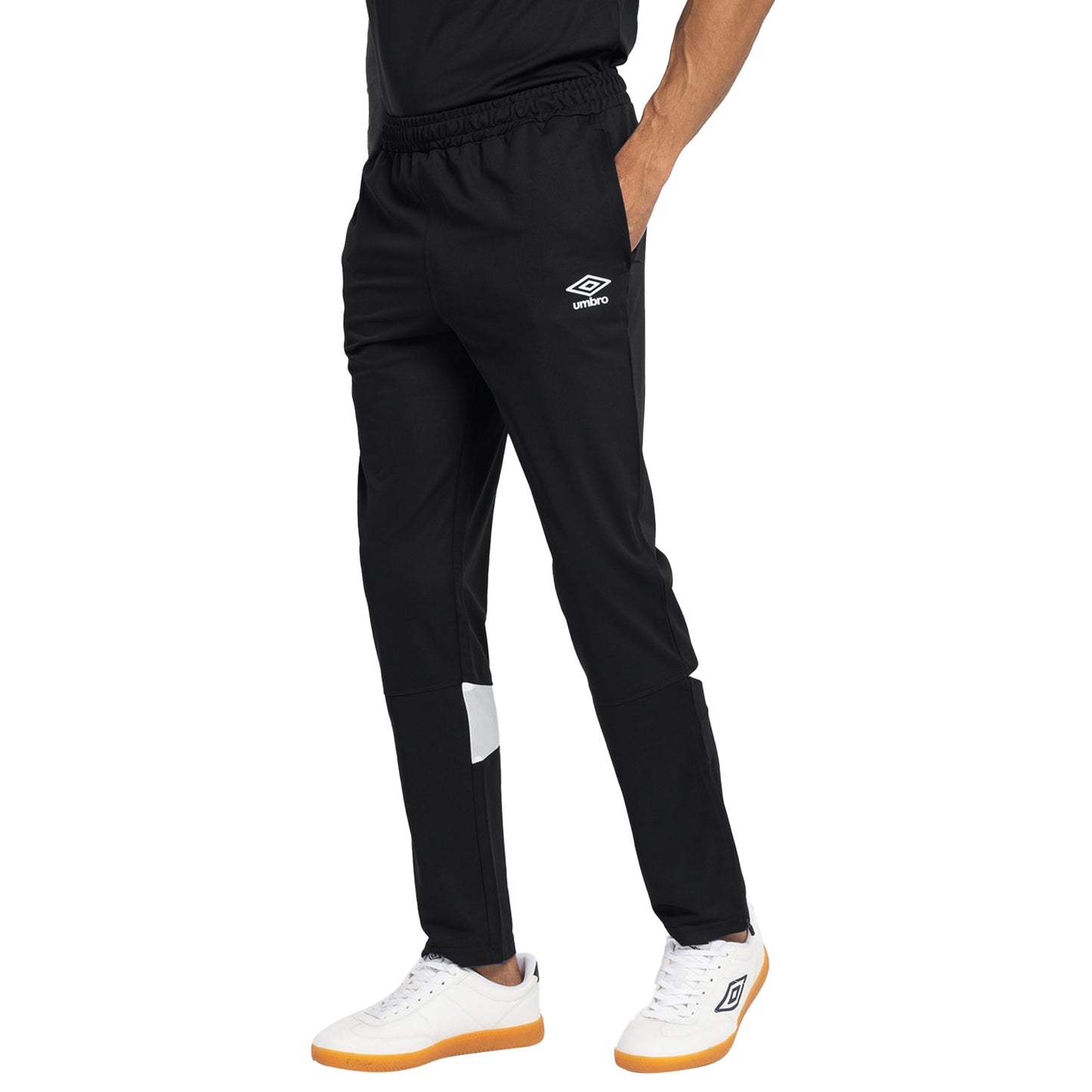Black-White - Close up - Umbro Mens Total Training Knitted Tracksuit