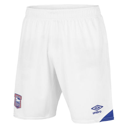 White - Front - Ipswich Town FC Mens 22-23 Umbro Home Shorts