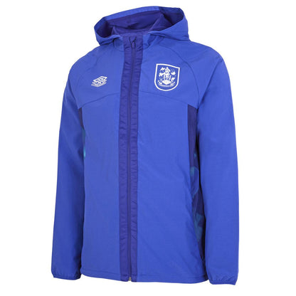 Dazzling Blue-Clematis Blue - Front - Huddersfield Town AFC Mens 22-23 Umbro Waterproof Jacket