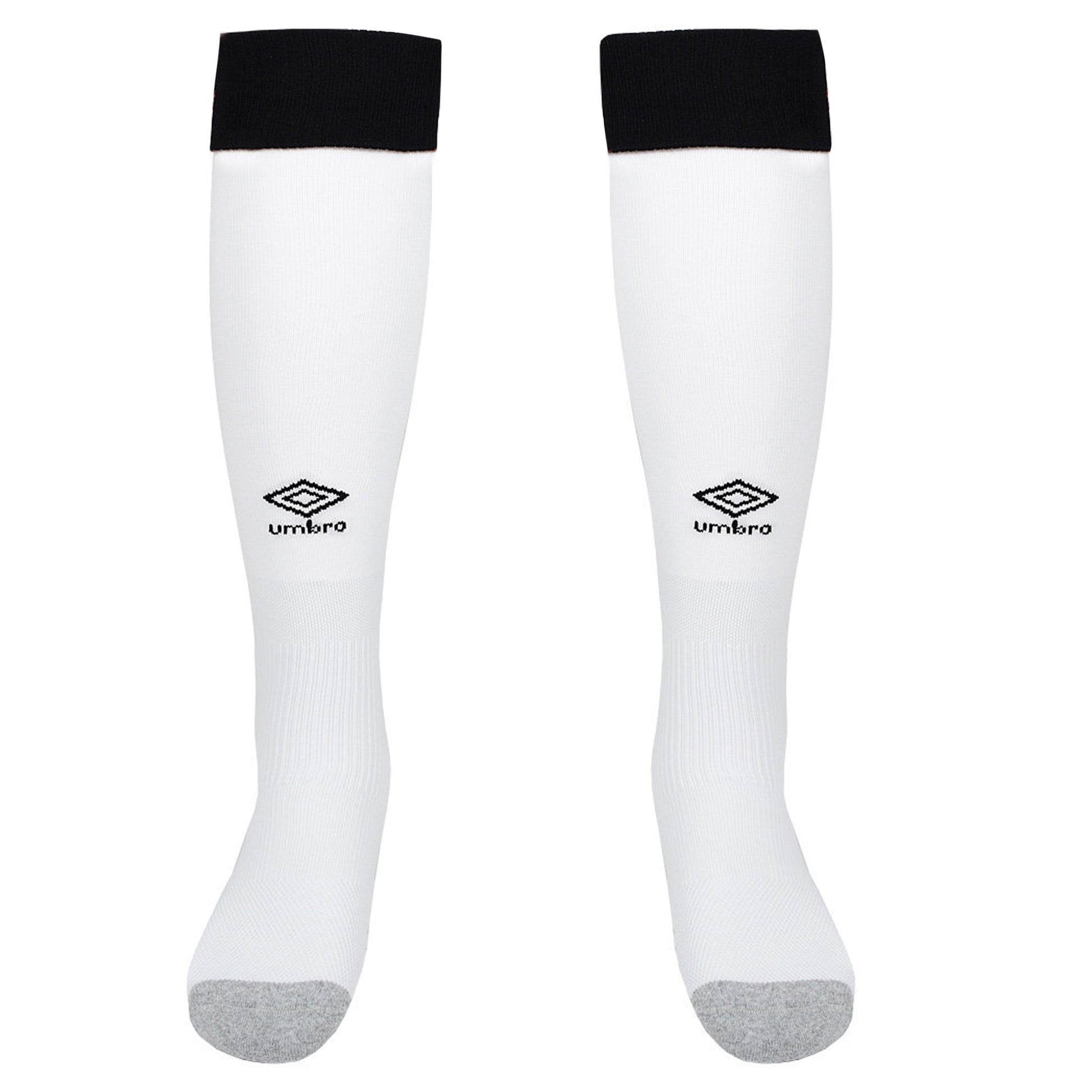 White-Black - Front - Luton Town FC Childrens-Kids 22-23 Umbro Away Socks