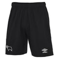 Black - Front - Derby County FC Childrens-Kids 22-23 Umbro Home Shorts