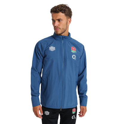 Ensign Blue - Side - England Rugby Mens 22-23 Umbro Waterproof Jacket