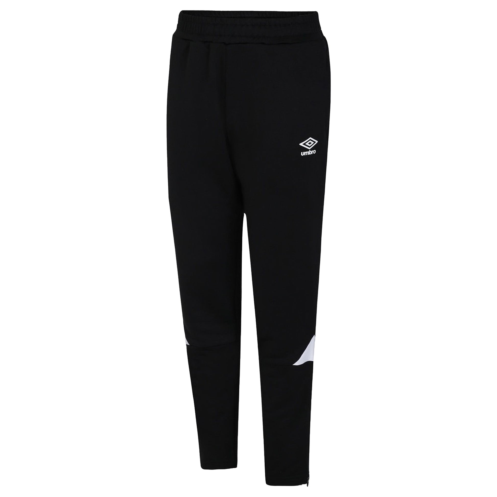 Black-White - Front - Umbro Childrens-Kids Total Tapered Training Jogging Bottoms