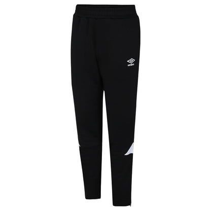 Black-White - Front - Umbro Childrens-Kids Total Tapered Training Jogging Bottoms