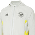 Oyster Mushroom-Blazing Yellow - Side - Brentford FC Childrens-Kids 22-23 Umbro Waterproof Jacket