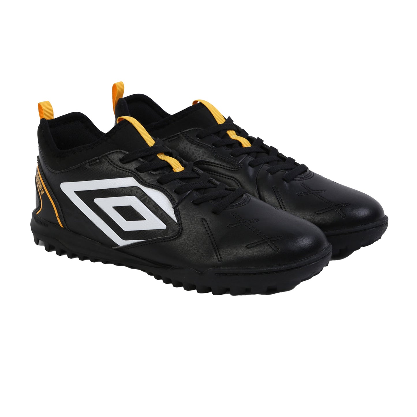 Black-White-Saffron - Front - Umbro Mens Tocco 2 Club Astro Turf Trainers