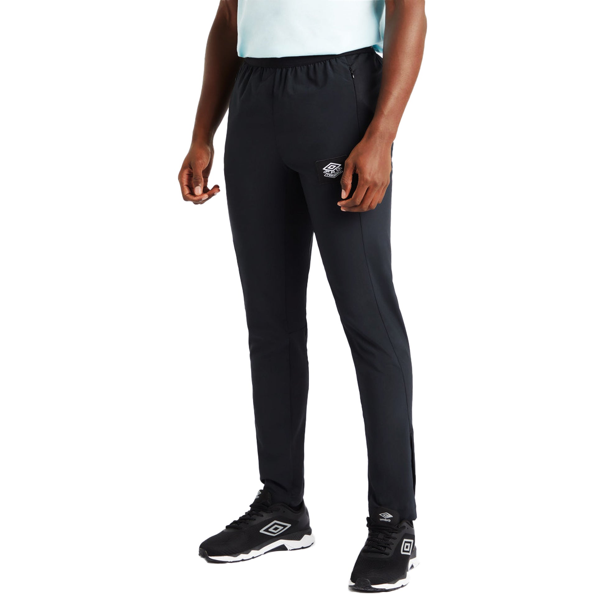 Black-Phantom Grey-Stargazer - Side - Umbro Mens Pro Training Tracksuit Bottoms