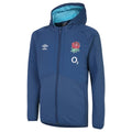 Ensign Blue-Bachelor Button - Front - England Rugby Childrens-Kids 22-23 Umbro Full Zip Hoodie