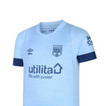 Blue-Navy - Side - Brentford FC Childrens-Kids 22-24 Second Kit Umbro Jersey