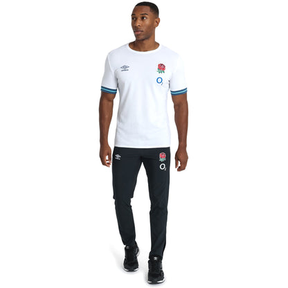 Black - Side - England Rugby Mens 22-23 Umbro Presentation Tracksuit Bottoms