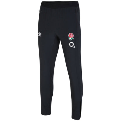Black - Front - England Rugby Mens 22-23 Umbro Presentation Tracksuit Bottoms