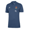 Ensign Blue - Front - England Rugby Mens 22-23 Umbro Polyester Polo Shirt