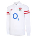 White-Classic Red - Front - England Rugby Mens 22-23 Classic Umbro Long-Sleeved Home Jersey