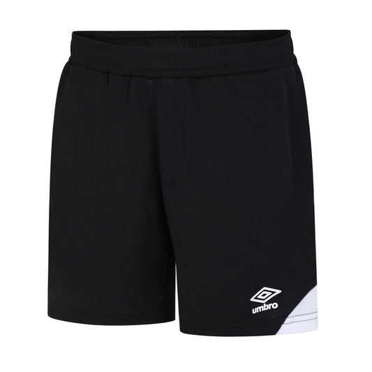 Black-White - Front - Umbro Childrens-Kids Total Training Shorts
