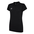 Black-White - Front - Umbro Womens-Ladies Club Essential Polo Shirt