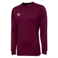 New Claret - Front - Umbro Childrens-Kids Club Long-Sleeved Jersey