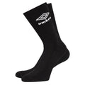 Black-White - Front - Umbro Childrens-Kids Logo Sports Socks (Pack of 3)