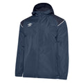 Navy-Peacoat-Brilliant White - Front - Umbro Childrens-Kids Hooded Waterproof Jacket