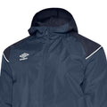 Navy-Peacoat-Brilliant White - Side - Umbro Childrens-Kids Hooded Waterproof Jacket