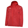 Chili Pepper Red-Brilliant White - Front - Umbro Childrens-Kids Hooded Waterproof Jacket