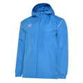 Ibiza Blue-Brilliant White - Front - Umbro Childrens-Kids Hooded Waterproof Jacket