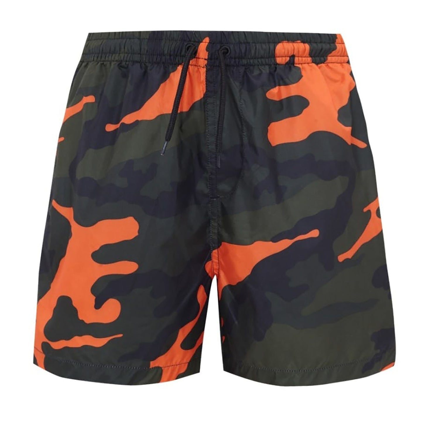 Khaki-Orange - Front - Brave Soul Boys Camouflage Print Swimming Trunks