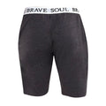 Grey - Back - Brave Soul Mens Logo Waistband Jersey Lounge Shorts