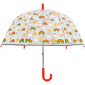 Clear-Red - Front - X-Brella Childrens-Kids Rainbow Dome Umbrella
