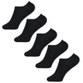 Black - Front - Childrens Girls Cotton Rich Invisible Socks (5 Pairs)