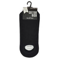 Black - Back - Childrens Girls Cotton Rich Invisible Socks (5 Pairs)