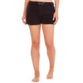 Black - Front - Forever Dreaming Womens-Ladies Borg Lounge Shorts