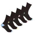 Black-Pastel - Front - Cottoique Womens-Ladies Heel And Toe Socks (Pack Of 5)
