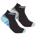 Blue-Grey - Front - Pro-Tonic Womens-Ladies Compression Trainer Liner Socks (Pack Of 2)